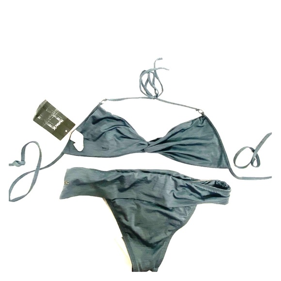 Hurley bikini women’s gray string bathing suit | new with tags - Picture 1 of 6